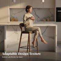 Modern Chinese Design Highrear Counter Stool Minimalist design Bar Chair Elegant Look Seating Furniture Sturdy Frame for Interior Designers, Homeowners, Entertainers, Restaurant, Reception Area, Kitchen Island, Bistro