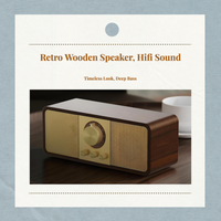 Retro Wooden Speaker, Vintage Radio, Stereo Bass, Home Audio