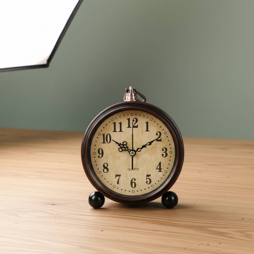 Retro Desk Alarm Timepiece Luminous Hands Home Timekeeping Night Light
