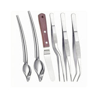 6 Pieces Drizzle Spoon Set Easy to Clean Cooking Tweezers Plating Tweezers