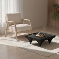 Tabletop Tea Table Meditative-Style Low Tea Table Wood-Grain for Small Areas