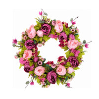 Artificial Floral Wreath Graceful Wreath with Peonies Decor for Front Door
