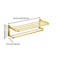 Brushed gold towel rack, no-drill
