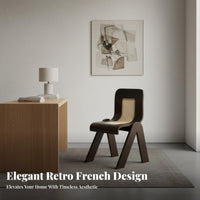 Cane rear Armchair Vintage Inspired Dining Chair Woven rearrest Stylish Accent Piece for Design aficionados, Living Room, Office
