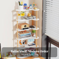 Corner Shelving unit Space-Saving Tiered Desk organizer Easy Assembly for Study Room