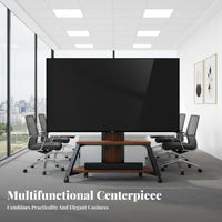 Pyramid TV Stand Silent Full Rotation Casters Mobile TV Stand High Load Capacity Display Equipment for Exhibition, Office, Bedroom