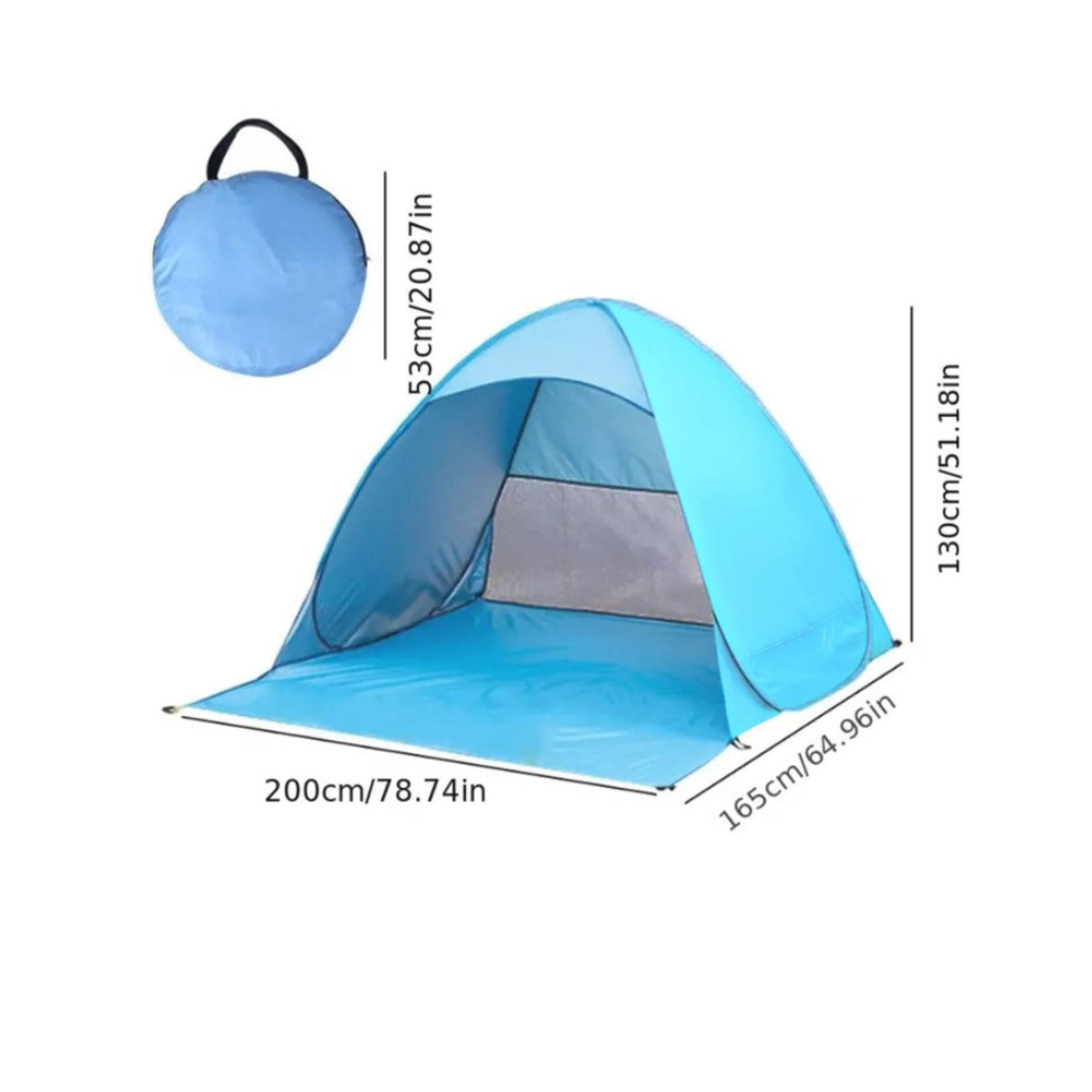 Protection Quick-Setup Beach Tent Water-Resistant Automatic Sun Shade Ventilated Portable Beach Shelter for Families, Couples, Park, Camping, Fishing