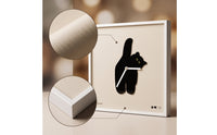 Minimalist Square Clock with Cat Silhouette Analog Square Decorative Wall Clock for Living Room