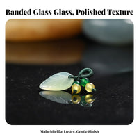 Glass Stone Necklace, Lotus Lucky Lock, Handmade Cheongsam Accessory