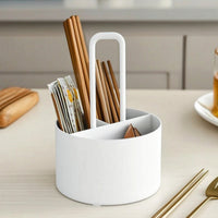 Countertop Utensil Organizer with Handle Easy to Clean Chopstick Container with Divider Long-Lasting Utensil Holder with Compartments Multi-Purpose for Dining Table