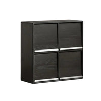 Multi-Compartment Shelf Modernist Design Low Height Shelving Unit Full Wood Construction Versatile Design for Homeowners, Study