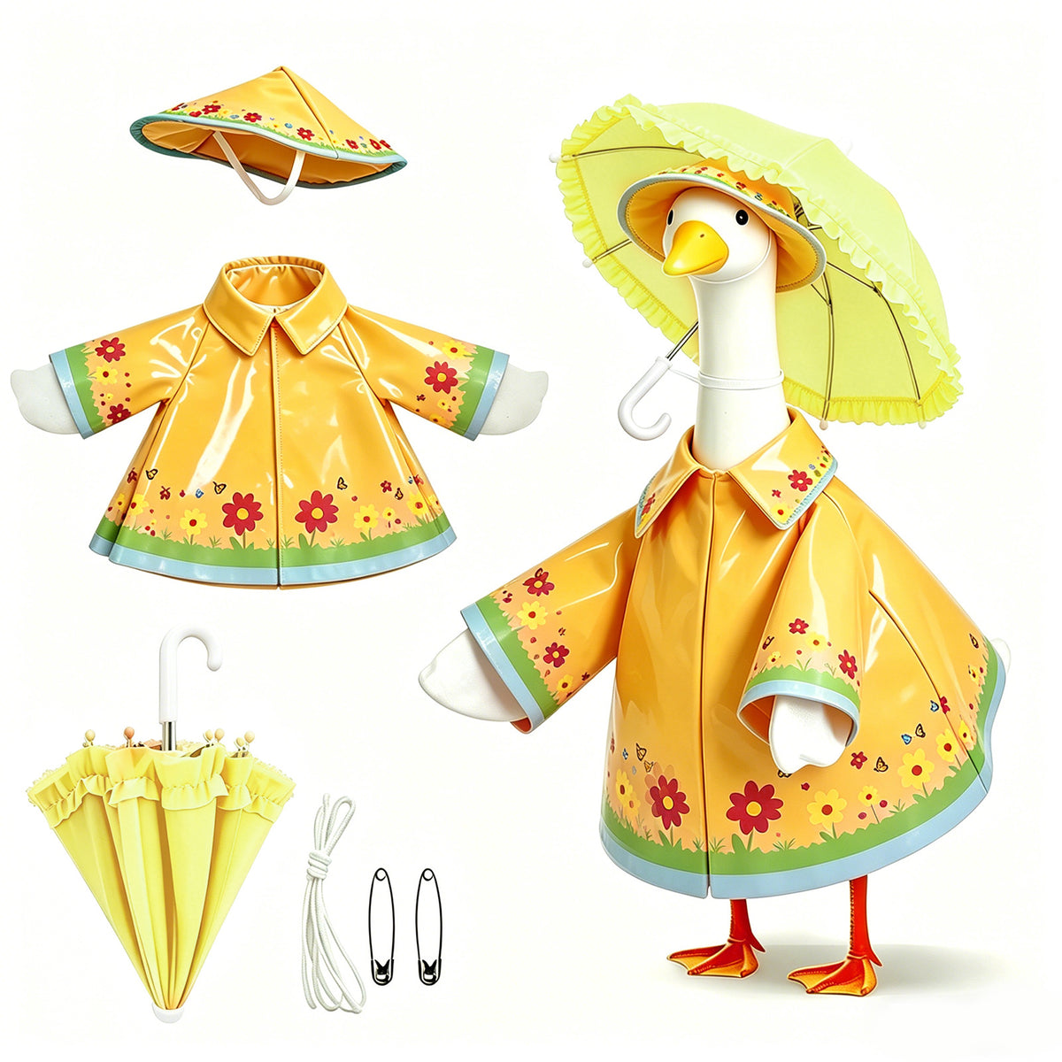 Pet Raincoat Goose Costume for Outdoor Decor
