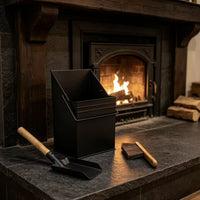 Fireplace Tool Set with Ash Bucket, Shovel, and Brush