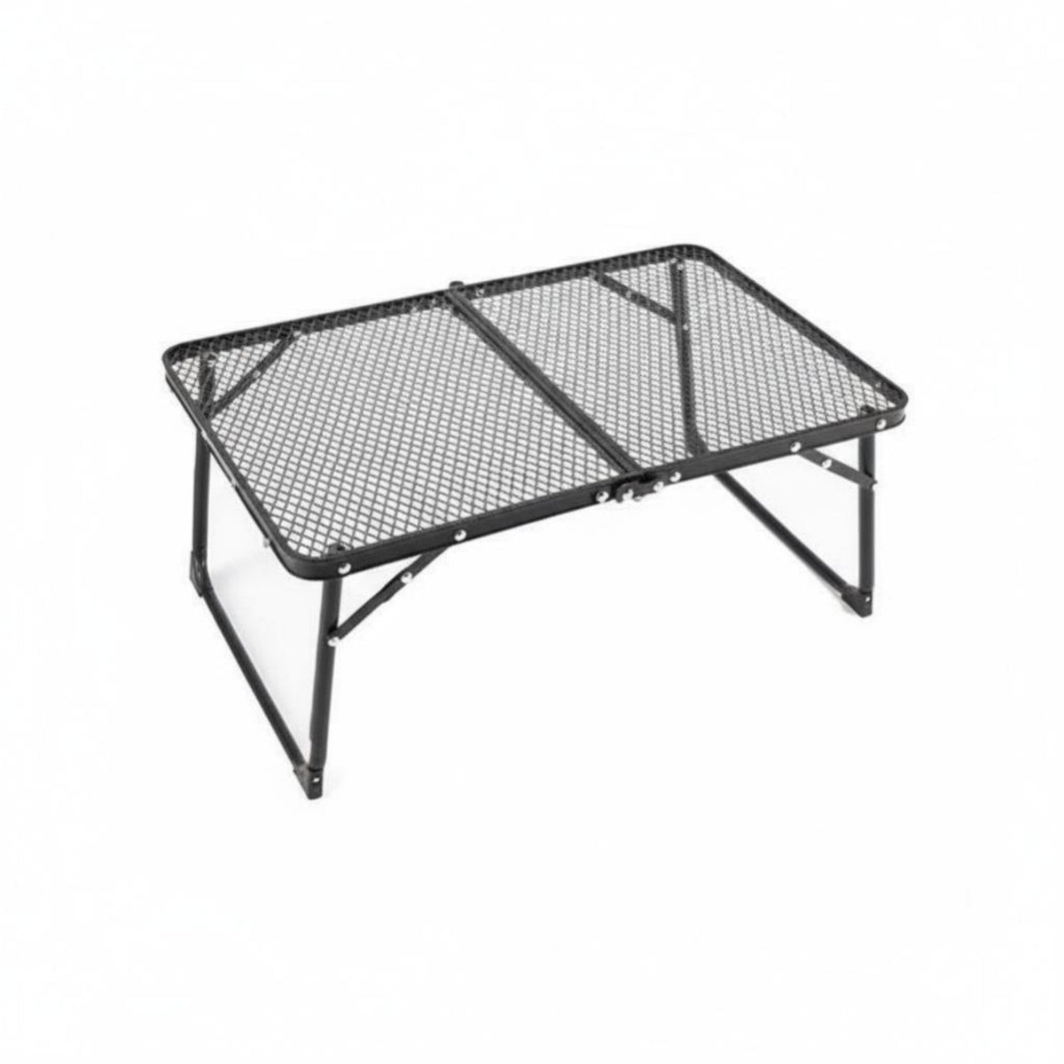 Folding Mesh Table with Side Racks Heavy Duty Camping Furniture for Picnickers