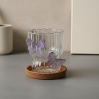 Handmade 3D Butterfly Tumbler Creative Gift Butterfly Glass Crystal Clear Drinkware for Wedding