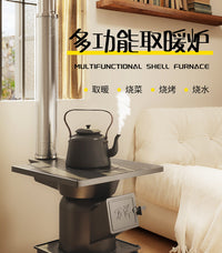 柴火取暖炉冬天家用室内无烟柴煤两用采暖炉农村烤火炉子北方煤炉