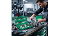 Socket Wrench Set Organized Socket Set with Case Polished Chrome Mechanics Tools Kit with for Home Mechanics, Car Repair, Garage, Roadside Emergencies