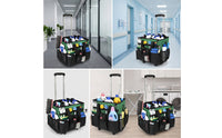 Cleaning Supplies Organizer with Wheels Portable Cleaning Bag with Trolley Large