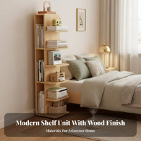 Narrow Multi-Tier Shelf Floor-Standing shelf unit Space-Saving Sturdy Construction for Students, Corner