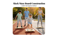 Anti-Slip Bottom Maze Balance Board Engraved Foot Outlines Wooden Balance Board Steel Balls Exercise Equipment Rounded Corners