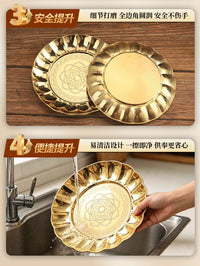 Thickened Stainless Steel Offering Plate with Deep Capacity for Temple and Home Altar