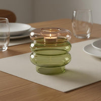 Vase Candle Holder 2-in-1 Design Circular Glass Vase Decorative Centerpiece
