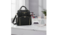 Travel-Friendly Cosmetic Organizer Bag Portable Makeup Bag with Shoulder Strap for Travelers
