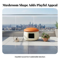 Mushroom-Shaped Cat House Stool Space-Saving Enclosed Pet Retreat Double-functionPurpose Design Cute Shape for Felines