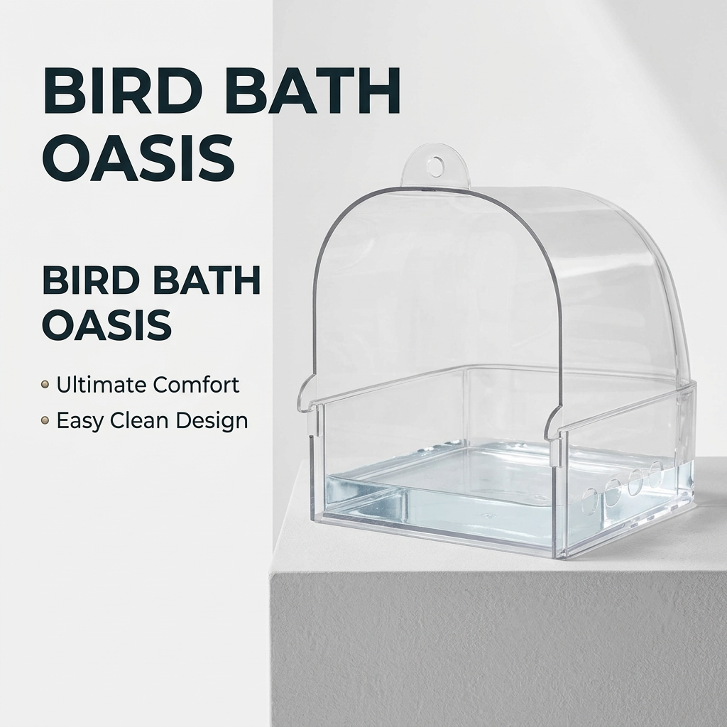Bird Bath Tub for Cage, Transparent Bird Bath Drawer, Spacious Bird Bath Cage, Pet Bird Bath Box, Hanging Bathtub Bird Cage, Canary Budgies