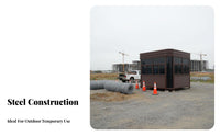 Outdoor Security Booth Steel Frame Sentry Post Anti-Rust Mobile Gatehouse for Gatekeepers, Parking Attendants, Entry Points, Construction Sites