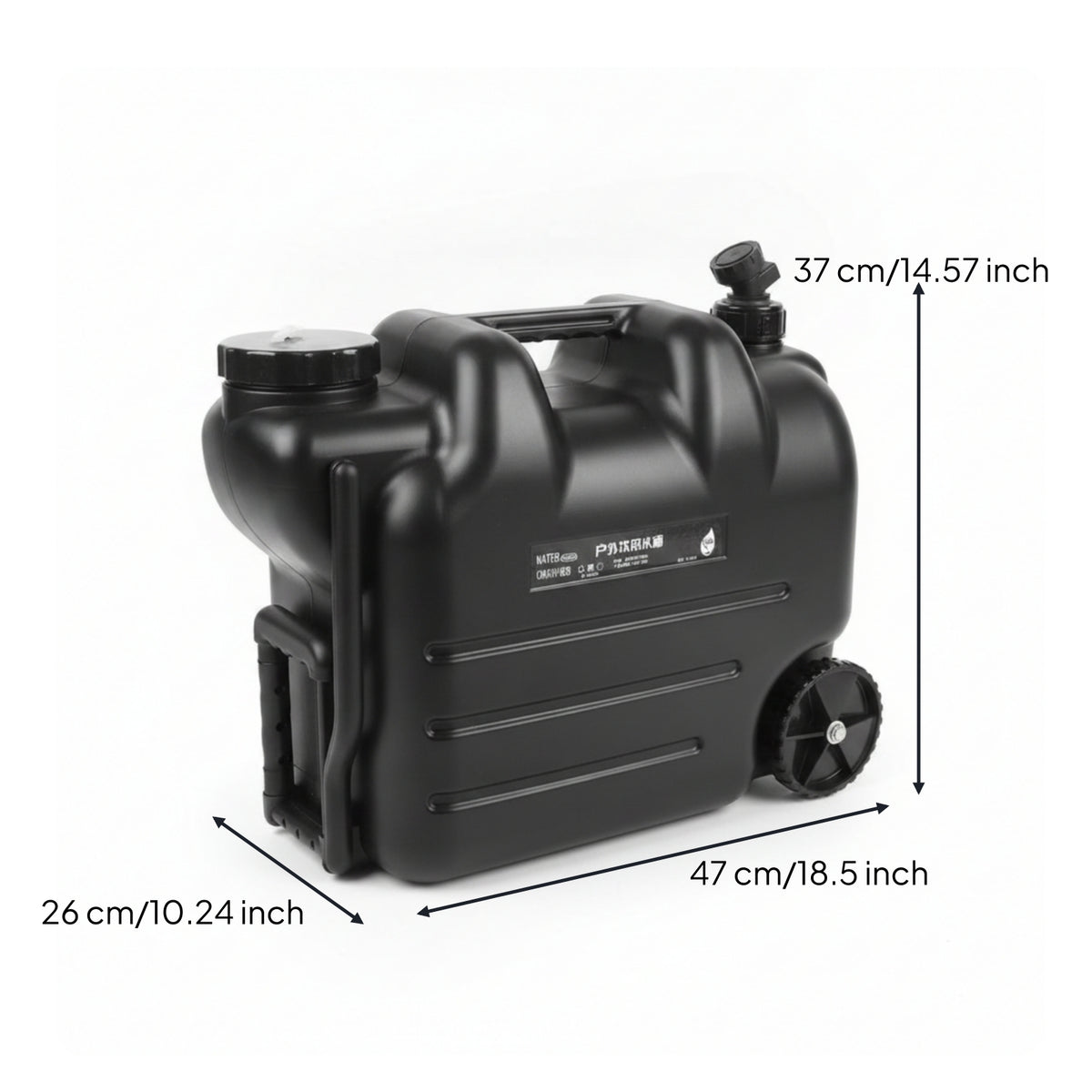Screw-on Cap Outdoor Gear Rolling Water Container Wheeled Camping Water Container with Wheels Carry Handle for Travel