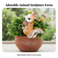 Climbing Squirrel Pot Decoration Lifelike Details Resin Squirrel Ornament Realistic Design Hanging Animal Ornament for Micro-Landscape, Patio, Balcony