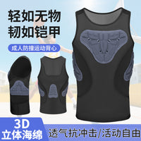跨境篮球防撞紧身背心男专业运动足球肋骨防护背心橄榄球训练护具