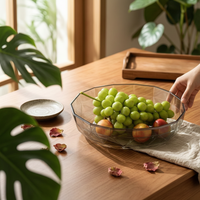 Oval Fruit Bowl Transparent Tableware Long-Lasting