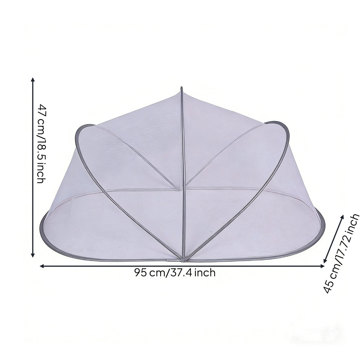 Translucent Mesh Mongolian Tent Crib Net Gray Trim Foldable Crib Canopy Laceunrestricted Bed Canopy Net Protection