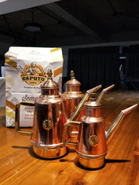 窑炉披萨手工铜制油壶0.5L  意大利进口
