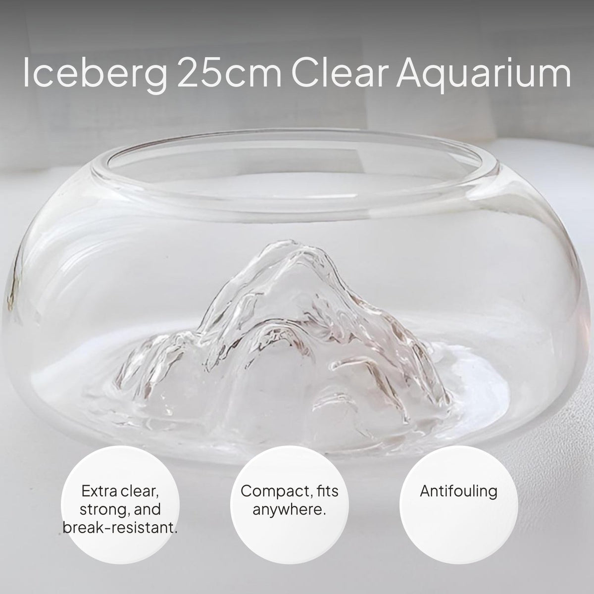 Mini Iceberg Glass Fish Bowl Desktop Enclosure