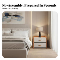 2-Drawer Nightstand Modern Design 2-Drawer Storage Cabinet Long-Lasting And