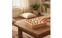 Peg Toy with Wooden Base Fine Motor Skills Shape Sorter with Pegs Cognitive Shape Sorter for Tabletop