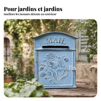 Floral Relief Rustic Decorative Post Box Vintage Wall Mailbox Weathered Finish