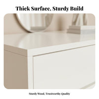 Dressing Table Set with Lighted Mirror Modern Design Makeup Desk Space-Saving Includes Matching Stool for Teenagers
