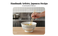 Japanese Ceramic Ramen Bowl, Hand-Painted Tableware Set, Minimalist Plate, Creative Dinnerware For Home & Restaurant