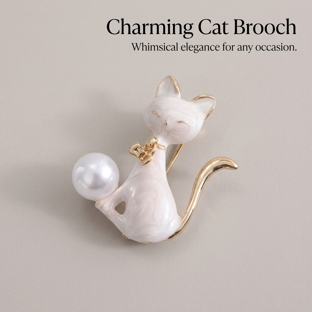 Black Cat Enamel Pin, Cartoon Animal Lapel Pin for Bags, Cute Cat Brooch for Backpack, Oil-Dropped Finish Cat Charm, Artistic Retro Jewelry Gift