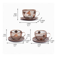 3 Pieces Cup Shaped Candle Holders with Saucers Elegant Coffee Cup Candle Holders Decorative Decorations for Living Room