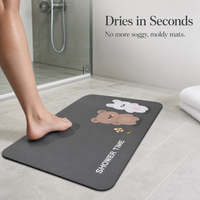 Diatomaceous Earth Bath Mat Super Absorbent Quick Dry Non-Slip for Bathroom & Home