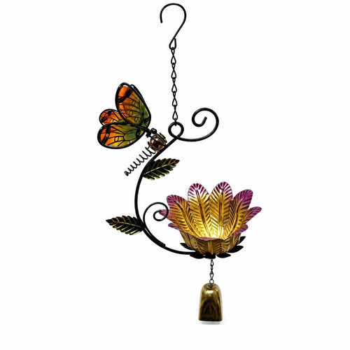 Bird Feeder with Dragonfly Iron-Style Garden Ornament Outdoor for Gardeners