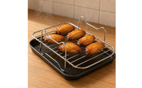Air Fryer Rack Uncoated Mesh Grilling Rack Silver Finish Wire Air Fryer Tray
