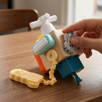 Fine-Motor Wooden Sensory Cube Hands-on Sensory Busy Cube Tactile Busy Board Toy Mechanism Play for Children