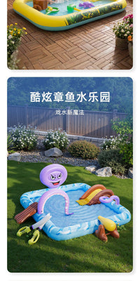 Pursuefree Multifunctional Inflatable Game Pool with Water Spray, Animal Design, for Home and Outdoor Use