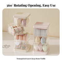 Rotating sponge Holder Easy reach Rotating Makeup Brush Holder Multi-Compartment